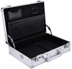 KDLASS Aluminum Briefcase, 14-inch Laptop Briefcase for Men and Women with Locks 15.5 x 11 x 4.3 inches (Silver)