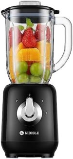 KIDISLE Retro Blenders for Kitchen, 34oz Glass Jar, 700W Smoothie Blender for Shakes and Smoothies, 3 Adjustable Speed for Milkshake, Ice Crush, Puree and Frozen Fruit, Black