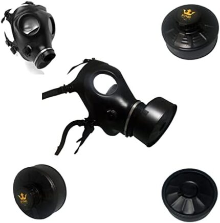 KYNG Israeli Gas Mask Respirator Mask Protection w/Premium Black 40mm FILTER For Industrial, Chemical Handling, Halloween, Painting, Welding, Prepping, Emergency Preparedness