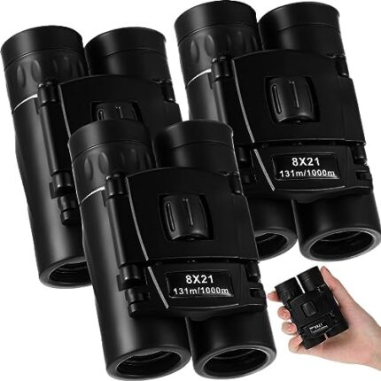 Kanayu 3 Pack of Compact Binoculars for Adults and Kids, 8x21 Mini Portable Binoculars Travel Binoculars, Small Compact Light Binoculars for Concert, Bird Watching, Outdoor, Camping