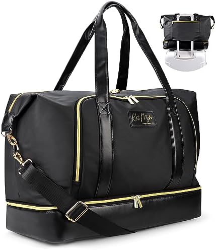 Kat Myhr Womens Weekender Travel Bag - Luxury Quality Carry On Bag for Airplane & Travel Duffle Bag - Large Weekend Bag for Women Travel with Shoe Compartment - Overnight Bag