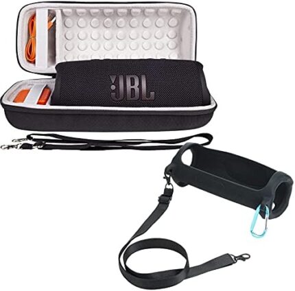 Khanka Hard and Silicone Case Replacement for JBL Charge 4 / JBL Charge 5 Portable Waterproof Wireless Bluetooth Speaker