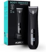 Kibiy Body Hair Trimmer Groomer Kit for Men - Electric Groin Hair Trimmer, Waterproof Safe Ball Shaver Groomer with USB Recharge Dock & 2 Replaceable Ceramic Blades, Hygiene Pubic Hair Trimmer Razor