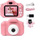Kids Camera,Christmas Birthday Gifts for Boys and Girls Aged 3-8, Toddler Camera for Kids,Portable Toy Gifts for 3 4 5 6 7 8 Year Old, Rechargeable Kids Cameras Digital with 32GB Card