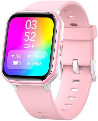 Kids Smart Watch for Girls,IP68 Waterproof Kids Fitness Tracker Watch with 1.5 Inch DIY Face,Heart Rate Sleep Monitor,19 Sport Modes,Calories Counter,Alarm Clock,Great Gifts for Children 6+ (Pink)