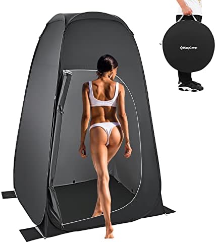 KingCamp Portable Shower Tent for Camping, 5 Gallon Solar Shower Bag, Oversized Shower Privacy Tent Kit, Outdoor Changing Tent Dressing Tent for Backpacking Hiking