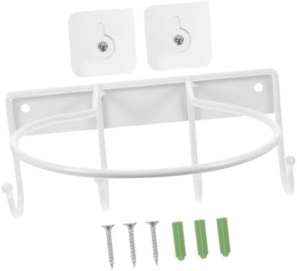 Kisangel Storage Shelves Football Stand Wall Mounted Soccer Stand Balls Shelf Sports Balls Stand Balls Display Holder Balls Holder Soccer Storage Holder Iron Bracket White Basketball