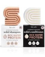 Kitsch Rice Bar Shampoo and Conditioner Bar for Hair Growth | Rice Shampoo Bar & Conditioner Bar for Strengthening, Cleansing & Moisturizing | Vegan Rice Water Shampoo Bar & Conditioner Soap, 2pc Set