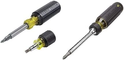 Klein Tools 80027 Screwdriver Set, 11-in-1 Multi-bit Screwdriver, 6-in-1 Stubby Screwdriver & 32305 Multi-bit Ratcheting Screwdriver, 15-in-1 Tool with Phillips, Slotted, Square