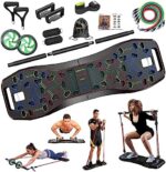 LALAHIGH Portable Exercise Equipment with 22 Gym Accessories, 25 in 1 Push Up Board Fitness,Pushup Board Work from Home Fitness with Resistance Bands, Ab Roller Wheel,Full Body Workout at Home for Men and Women
