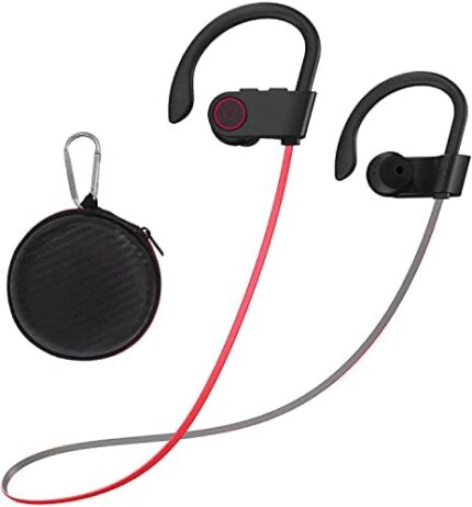 LASUNEY U9 Bluetoth Headphones, 12 Hrs Playtime Wireless Earbuds IPX7 Waterproof Earphones with Mic HD Stereo Sweatproof in-Ear Earbuds for Sports Gym Running Workout Noise Cancelling Headset-Pink