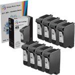 LD Products Remanufactured HP 45 51645A Ink Cartridge Compatible Replacement for PhotoSmart 1000 1100 1100xi 1115 1115cvr 1215 1215vm 1218 1315 1315vm P1000 P1000xi P1100 P1100xi P2100 (Black, 8-Pack)