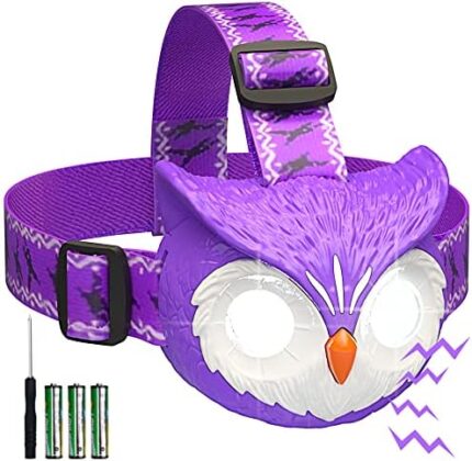 LED Headlamp for Kids, Outdoor Toys Head Lamp Flashlight for Girls, Boys, Toddler, 3.9oz Lightweight Head Lights, Sound/Mute Mode, Adjustable Headband Light Christmas Gifts (3 AAA Battery Included)
