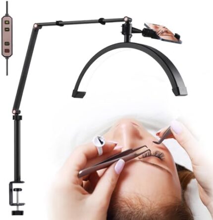 LED Lash Light Lamp - Esthetician Lamp, Tattoo Light for Photography Beauty Makeup Eyebrow, Adjustable Gooseneck Standing Lampfor Crafts and Reading, Perfect for Studio, Living Room, Bedroom, and offi