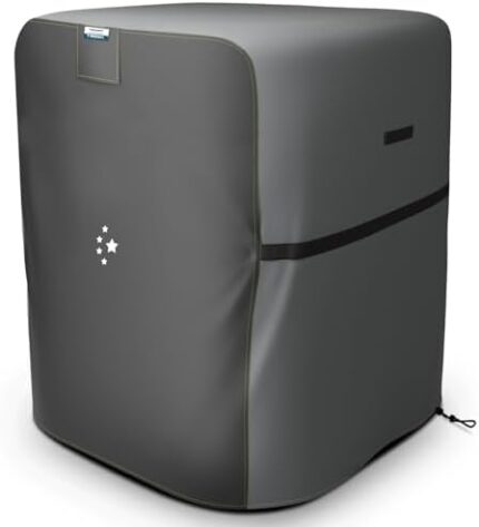 LIBZAKI Air Conditioner Cover 600D Heavy Duty for Outside Units-Durable AC Cover Square Fits up to 34 x 34 x 38 inches-Black/Gray