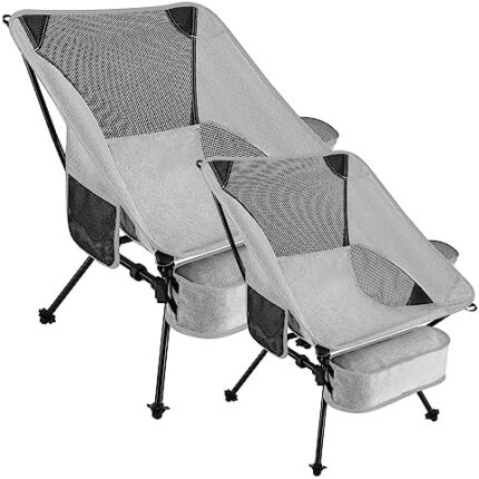 LLCJYYCY Lawn Chairs Outdoor 2023 Portable Ultralight Camping Chair Compact Backpack Folding Chairs for Outside Beach Lawn Hiking Travel 350 lbs - 2pcs Grey