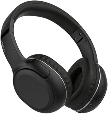 LORELEI B-C5 Wireless Headphones Bluetooth On-Ear Headset Bulit in Microphone, 30H Playtime,BT 5.3 Lightweght Foldable Headphones for Tablet/Ipad/Travel/Kids/Teens/Adult (Space Black)