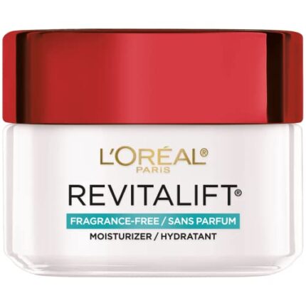 L’Oréal Paris Revitalift Anti Aging Face and Neck Cream, Smoothing and Firming Moisturizer for 24HR Hydration, Fragrance Free, 1.7 Oz