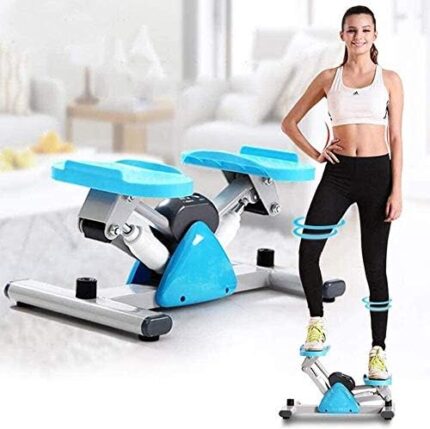 LSYOA Mini Fitness Swing Stepper, Portable Mute Twist Stepper with LCD Display Cardio Up-Down Pedal Machine, for Home Office Cardio Training,Blue