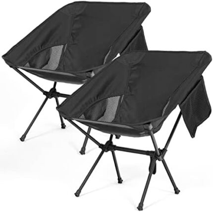 LUBBYGIM Camping Chairs, Portable Camp Chairs, Lightweight Outdoor Chairs for Outdoor Camp, Travel, Beach, Picnic, Festival, Hiking, Backpacking, Supports 265Lbs - 2 Pack