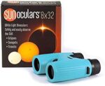 LUNT SOLAR SYSTEMS - Blue 8x32 Magnification Sunoculars, Compact & Portable White Light Solar Binoculars for Teens & Adults, Safe Solar Viewing, Observing Sunspots, Eclipses, and Planetary Transits