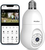 LaView 4MP Bulb Security Camera 2.4GHz,360° 2K Security Cameras Wireless Outdoor Indoor Full Color Day and Night, Motion Detection, Audible Alarm, Easy Installation, Compatible with Alexa