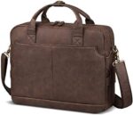 Leather Briefcases for Men Laptop Briefcase 15.6 Inch Business Messenger Bag for Men Computer Bag Retro Waterproof Brown,Perfect Gifts For Husband/Christmas Gifts for Men