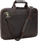 Leather Slim Briefcase for Men 15.6" Laptop Crossbody Messenger Bag Business Work Lawyer Attache Case