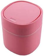 Lieber Lighting Household Trash Trash Can Paper Bins Mini Cute Desktop Waste Basket with Pop Cover for Bathroom Kitchens Home Offices Dorm Rooms Living Room Garbage can (Color : Pink)
