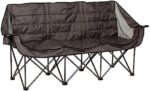Lippert Campfire Folding Couch - Dark Grey, High-Loft, Foldable Sofa, Dual Cup Holders, Power Coated Steel Frame, Durable 600D Outdoor Polyester Fabric, 500 lb. Capacity, 2022114796