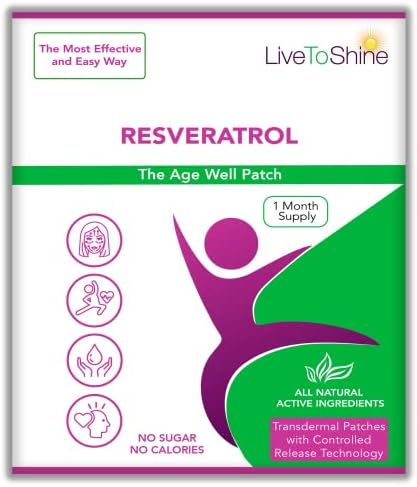 Live To Shine Resveratrol Patches - 30 Transdermal Patches - USA Made - One Month Supply