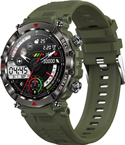 LogHog Military Smart Watches for Men Women Heart Rate Monitor Waterproof 2023 Rugged Watch Blood Pressure Bluetooth Call GPS Tracking for Samsung Android iPhone Outdoor Sports Fitness