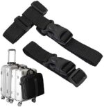 Luggage Straps,Two Add a Bag Suitcase Strap Belt,Adjustable Travel Attachment Accessories for Connect Your Three Luggage Together - 2 Pack(Black)
