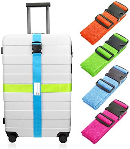 Luxebell Luggage Straps Suitcase Belt Travel Accessories, 1.96 in W x 6.56 ft L 4 Colors