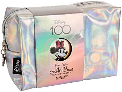 MAD Beauty Disney 100 Years of Wonder Cosmetic Make-Up Bag Limited Edition, Minnie Mouse, Travel Pouch, Embossed & Iridescent, On-The-Go Beauty, Cute Disney Gift