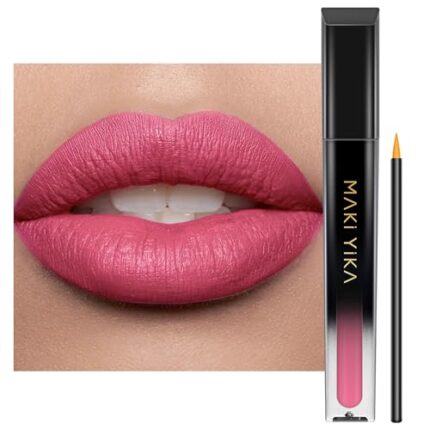 MAKI YIKA Light Pink Lipstick Matte, Warm Pink Neutral Liquid Lipstick Long Lasting and Pigmented, Transferproof and No Smudge Lip Makeup, Cruelty Free