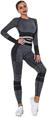 MANON ROSA Workout Sets Women 2 Piece Legging Zip Crop Top Seamless Yoga Outfits Clothes Tracksuit