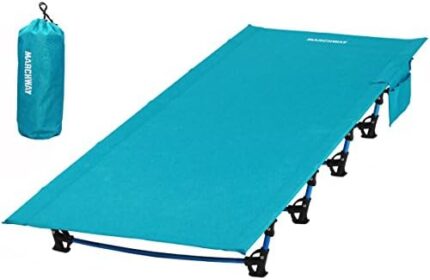MARCHWAY Ultralight Folding Tent Camping Cot Bed, Portable Compact for Outdoor Travel, Base Camp, Hiking, Mountaineering, Lightweight Backpacking (Blue)