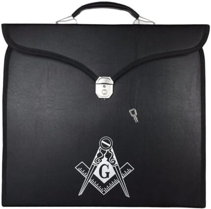 MASTER MASON BLUE LODGE APRON CASE - LEATHER SQUARE & COMPASS G MM/WM