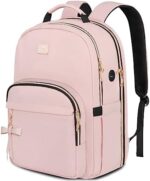 MATEIN Extra Large Laptop Backpack Women 17 inch, Pink Travel Backpacks for Women Airline Approved with USB Charging Port & Luggage Strap, Water Resistant Computer Bag for Personal item Nurse Work