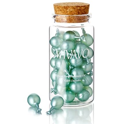 MIVAVO Keratin Hair Treatment Hair Care Capsules For Dry And Damaged Hair Suitable For Hair Care After Dyeing Exquisite Glass Bottle Packaging (Blue)