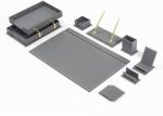 MOOGCO Desk Organizers - Desk Accessories - Leather Desk Organizer - Bonded Leather Set - Office Desk Accessories - Home Office Accessories - Desk Supplies - Leather Desk Set - Office Accessories