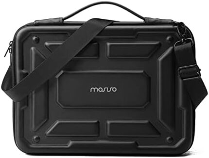 MOSISO Laptop Shoulder Bag Compatible with MacBook Air 13 M2 A2681 A2337 M1 A2179 A1932 / Pro 13 M2 M1 A2338 A2251 A2289 A2159 A1989 A1706 A1708, Waterproof Shockproof Carrying Case Bag, Black