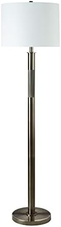 Martin Richard Fangio Lighting's 1711 60.5in Antique Silver Metal Floor Lamp with Decorator Shade