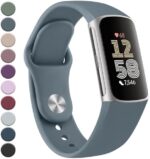 Meliya Band Compatible with Fitbit Charge 6 Bands Women Men, Soft Silicone Adjustable Waterproof Sport Replacement Wristbands Strap for Fitbit Charge 6 Fitness Tracker