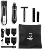 Mens Grooming Kit Box - Body Hair Trimmer for Men, Nose Hair Trimmer, Beard Trimmer, Groin Hair Trimmer, Double-Edged Safety Face Razor, Grooming Kit for Men, Wireless Charging, Fully Waterproof