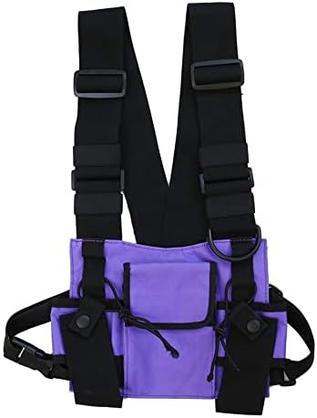 MiOYOOW Radio Chest Harness,Adjustable Chest Front Pack Lightweight Protective Radio Shoulder Bag for Survival Hiking Camping