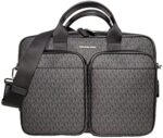 Michael Kors Men's Cooper Signature Coated Canvas Logo Briefcase Bag (Black/Gunmetal)