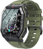 Military Smart Watch for Men (Answer/Make Call) 1.85" HD Big Screen Rugged Outdoor Tactical Watch Fitness Tracker Heart Rate Sleep Monitor Smartwatch Compatible with Android iPhone Samsung