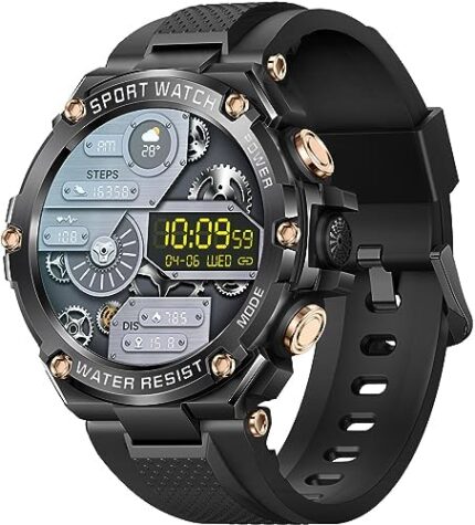 Military Smart Watches for Men Make Calls 100 Days Long Standby 800mAh Big Battery 1.5" HD Screen Tactical Smartwatches for iPhone Android Waterproof Fitness Tracker Heart Rate Sleep Monitor Watch